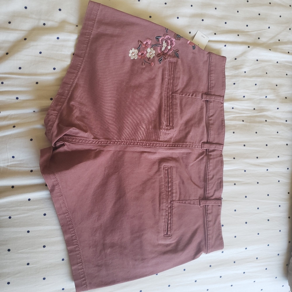 Express Embroidered Mid Rise Floral Twill … - Picture 6 of 10